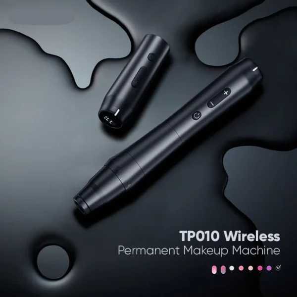 TP010 Eyebrow Lip Microblading PMU Pen Silver Black Wireless Permanent Makeup Rotary Tattoo Machine