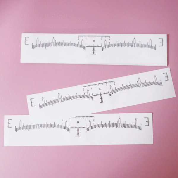 100/Bag Disposable Permanent Makeup Tattoo Stencil Mapping Transparent Eyebrow Measurement Eyebrow Ruler Sticker