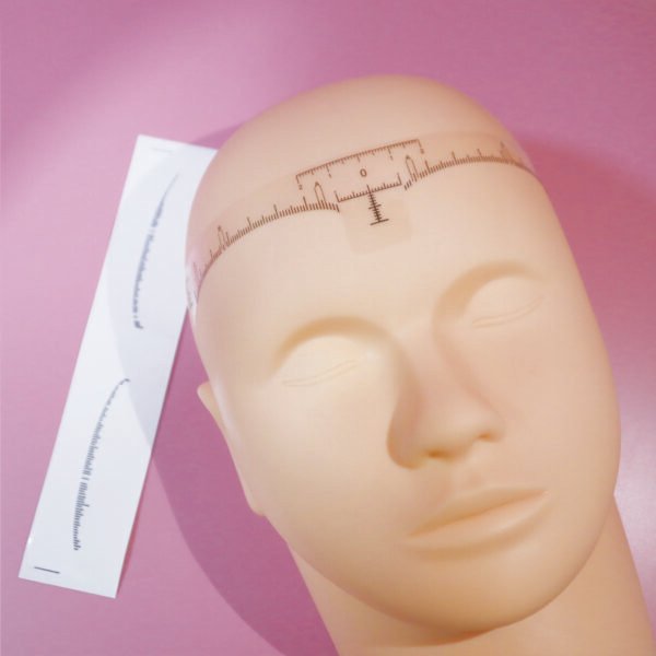 100/Bag Disposable Permanent Makeup Tattoo Stencil Mapping Transparent Eyebrow Measurement Eyebrow Ruler Sticker