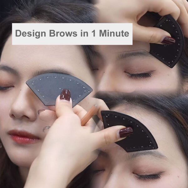 Easy Eyebrow Mapping Brow Ruler Mapping Tool Kit 1 Minitue Fast Drawing Guide Stencil Pmu Microblading Reuse Metal Shaping Ruler For Eyebrows Design