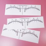 100/Bag Disposable Permanent Makeup Tattoo Stencil Mapping Transparent Eyebrow Measurement Eyebrow Ruler Sticker