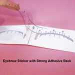100/Bag Disposable Permanent Makeup Tattoo Stencil Mapping Transparent Eyebrow Measurement Eyebrow Ruler Sticker