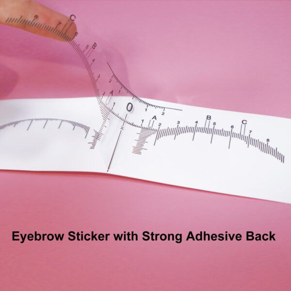 100/Bag Disposable Permanent Makeup Tattoo Stencil Mapping Transparent Eyebrow Measurement Eyebrow Ruler Sticker