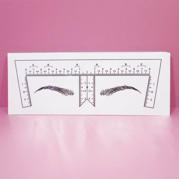 100/Bag Disposable Permanent Makeup Tattoo Stencil Mapping Transparent Eyebrow Measurement Eyebrow Ruler Sticker