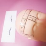 100/Bag Disposable Permanent Makeup Tattoo Stencil Mapping Transparent Eyebrow Measurement Eyebrow Ruler Sticker