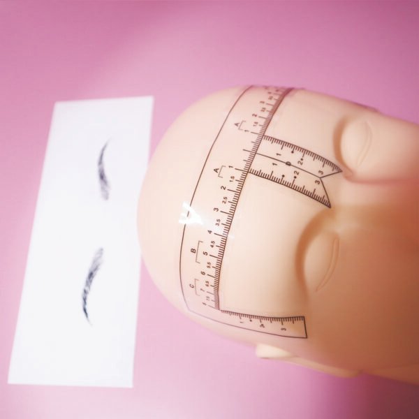 100/Bag Disposable Permanent Makeup Tattoo Stencil Mapping Transparent Eyebrow Measurement Eyebrow Ruler Sticker
