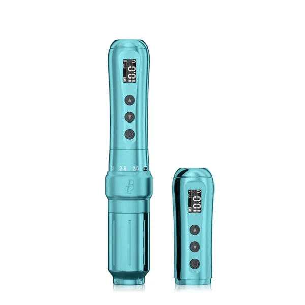 Biomaser U1 Adjustable Stroke 2.0mm-3.5mm Permanent Makeup Pmu Machine Wireless New Rechargeable Microblading Wireless Eyebrow Dermografo Digital SMP Micropigmentation Tattoo Pen with 2pcs Batteries