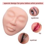 3Pcs Permanent Makeup PMU DREAM Tattoo Training Pad Realistic Full Face 3D Latex Silicone Faces Practice Skin