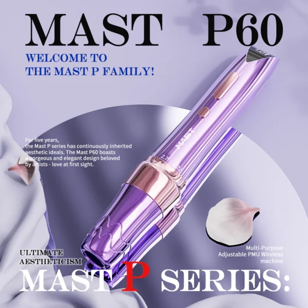 MAST P60 Wireless Pmu Tattoo Pen Machine 2.2mm-3.2mm Adjustable Stroke Length Permanent Makeup Machine Cordless Mast P60 Dragonhawk Tattoo