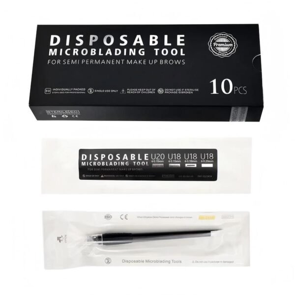 10pcs/Box Disposable Microblading Pen Eyebrow 18U 0.18mm Nano Blade Microblade Hand Tool Kit for Microblading Training