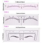 100/Bag Disposable Permanent Makeup Tattoo Stencil Mapping Transparent Eyebrow Measurement Eyebrow Ruler Sticker
