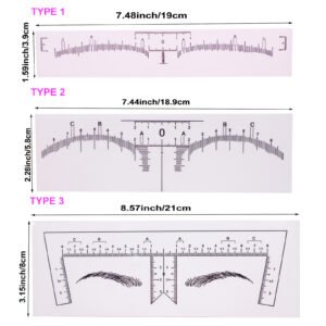 100/Bag Disposable Permanent Makeup Tattoo Stencil Mapping Transparent Eyebrow Measurement Eyebrow Ruler Sticker