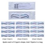 10Bags Hologram Airbrush Eyebrow Stickers Stencils Shape Tape Disposable Tattoo Auxiliary Stickers Airbrush Brow Border Shaping Mapping Guide Tape Air Brush Templates for Tinting Makeup