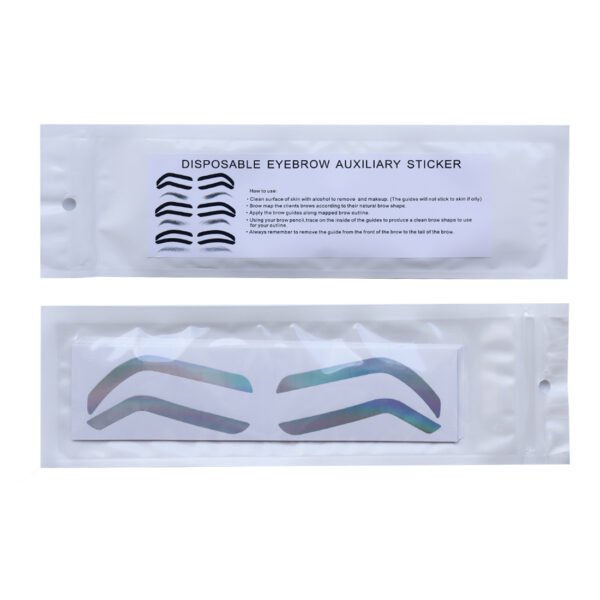 10Bags Hologram Airbrush Eyebrow Stickers Stencils Shape Tape Disposable Tattoo Auxiliary Stickers Airbrush Brow Border Shaping Mapping Guide Tape Air Brush Templates for Tinting Makeup