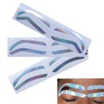 10Bags Hologram Airbrush Eyebrow Stickers Stencils Shape Tape Disposable Tattoo Auxiliary Stickers Airbrush Brow Border Shaping Mapping Guide Tape Air Brush Templates for Tinting Makeup