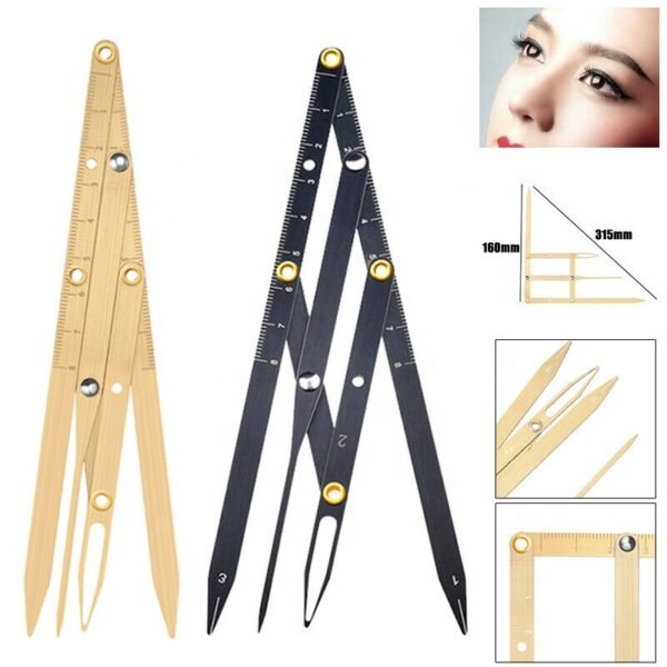 2Pcs PMU Eyebrow Microblading Permanent Makeup Ratio Measurement Tool Symmetrical Tattoo Ruler