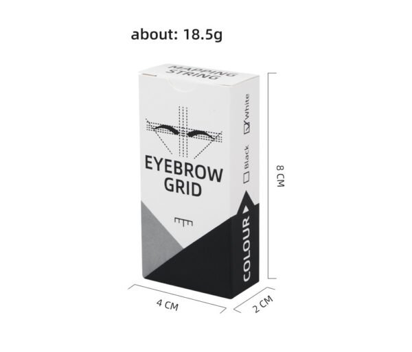 2025 Newest Pre-Ink Microblading Eyebrow Thread Black White Pmu Measuring Tool Brow Mapping String 2pcs(1pcs Black and 1pcs White)