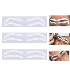 10Bags Airbrush Eyebrow Stickers Stencils Shape Tape Disposable Tattoo Auxiliary Stickers Airbrush Brow Border Shaping Mapping Guide Tape Air Brush Templates for Tinting Makeup
