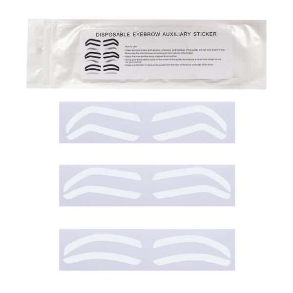 10Bags Airbrush Eyebrow Stickers Stencils Shape Tape Disposable Tattoo Auxiliary Stickers Airbrush Brow Border Shaping Mapping Guide Tape Air Brush Templates for Tinting Makeup