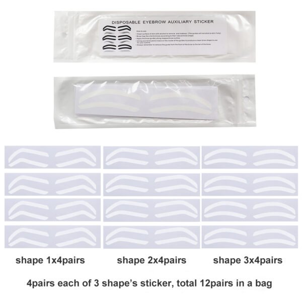 10Bags Airbrush Eyebrow Stickers Stencils Shape Tape Disposable Tattoo Auxiliary Stickers Airbrush Brow Border Shaping Mapping Guide Tape Air Brush Templates for Tinting Makeup