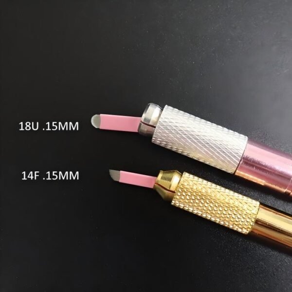 30Pcs/Bag Microblading Microblade Eyebrow needles 0.15mm 0.18mm Nano Blade 18U 14F Microblade Fit with Microblading Manual pen hand tool Perfect for Microblading Eyebrow Artist