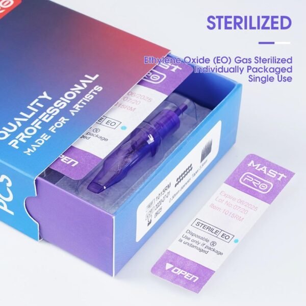 20pcs/Box Mast Pro Pmu Tattoo Cartridges UNIVERSAL NEEDLE CARTRIDGES 1001RL 1003RL Disposable Needles Bugpin #10 3 Round Liner Size
