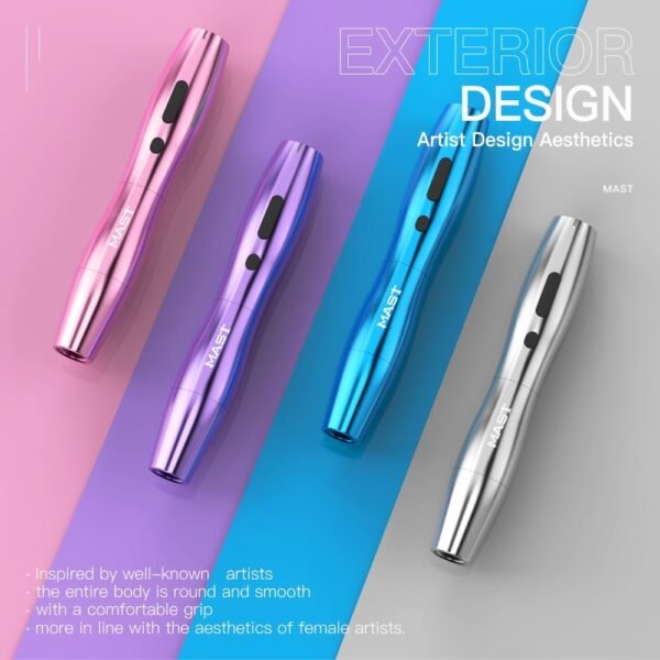 Mast P20 Wireless Tattoo Pen Machine Rotary Tattoo Gun Lightweight Digital Display Slim Frame for Women Aritst (1PCS battery)