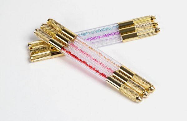 10Pcs Gold Dual Ended Premium Crystal Eyebrow Microblading Pen Hand Tool