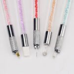 10Pcs Silver Dual Ended Premium Crystal Eyebrow Microblading Pen Hand Tool