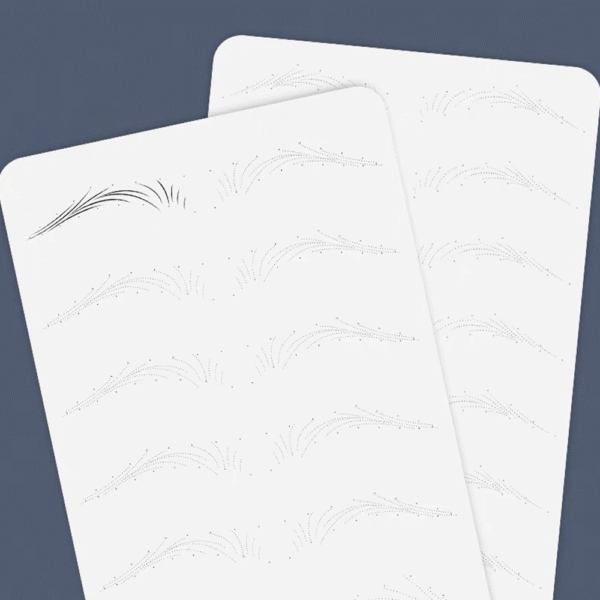 10Pcs 3D Pre Printed Hairstroke Eyebrow Silicone Pmu Practice Skin Pad