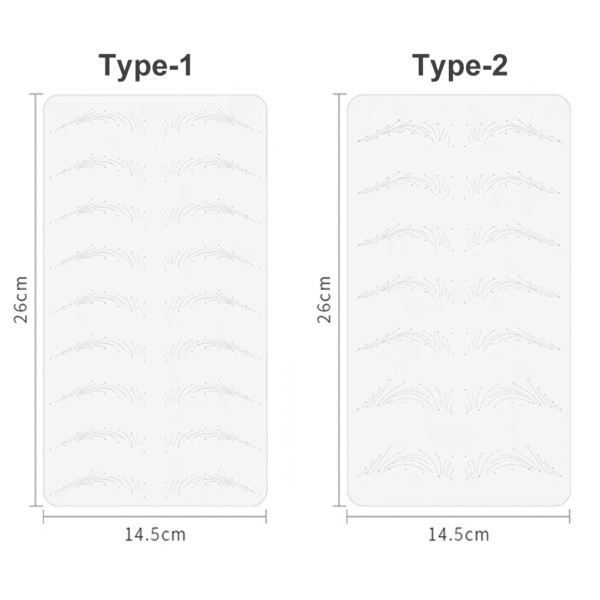 10Pcs 3D Pre Printed Hairstroke Eyebrow Silicone Pmu Practice Skin Pad