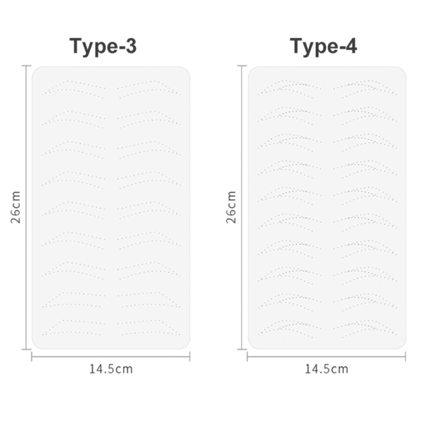 10Pcs 3D Pre Printed Hairstroke Eyebrow Silicone Pmu Practice Skin Pad