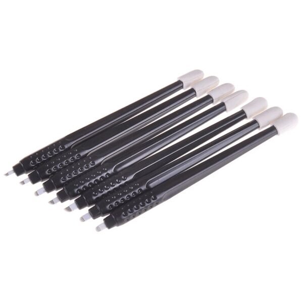 10pcs Disposable Microblading Pen Eyebrow 18U 14F .15MM 0.18mm Nano Blade Microblade Hand Tool with Sponge