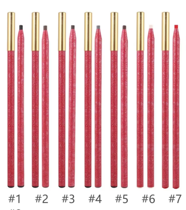 12Pcs/Box Gold Rose Eyebrow Pencil for PMU Microblading Pre Draw