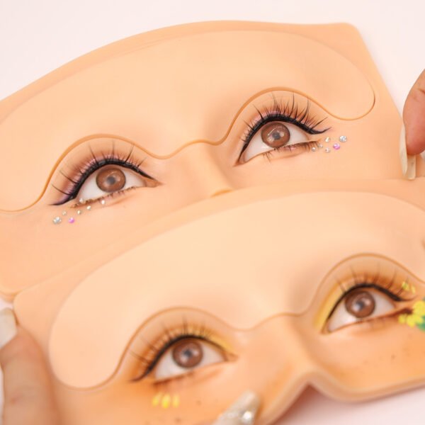 5Pcs 3d Realist Makeup Face With Replaceable Pmu Microblading Eyebrow Practice Pad