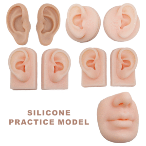 5Pcs 5D Realistic Silicone Mouth Ear Model for PMU Teaching,Piercing,Displaying Earphones, Jewelry