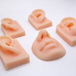 5Pcs 5D Realistic Silicone Mouth Ear Model for PMU Teaching,Piercing,Displaying Earphones, Jewelry