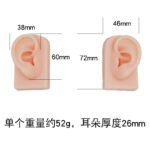 5Pcs 5D Realistic Silicone Mouth Ear Model for PMU Teaching,Piercing,Displaying Earphones, Jewelry